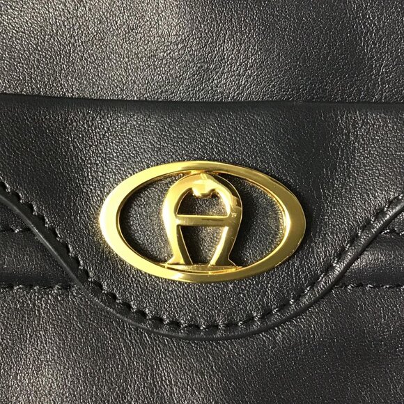 Genuine Etienne Aigner Est. 1949 Hand Bag - Genuine Cowhide Leather - Dark Blue - Picture 3 of 5